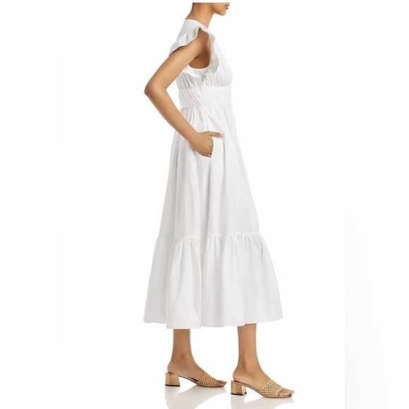 New! DEREK LAM 10 CROSBY 🤍 Greta Poplin A Line Midi Dress sz 2 NWT! - Picture 6 of 13